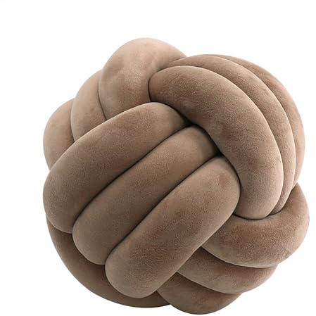 PTKG Knotenkissen, Geknotetes Kissen, Knot Kopfkissen, Zierkissen Knoten, Plüsch Kissen Weiche, Knoten Ball Kissen,A27,35cm