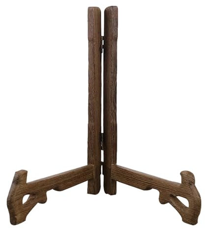 Wilitto Wooden Plate Holder Display Stand, Easels Photo Holders Picture Frame Stand Holder, Decorative Plate Dish Picture Book Artworks Cookbook Menu Stand, Tabletop Display Rack XL