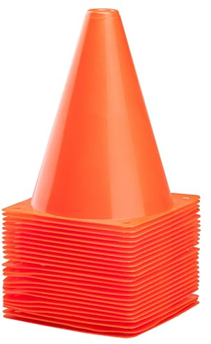 Cartman 7 Inch 12 Pack Plastic Training Cones, Agility Soccer Cones, Indoor Outdoor and Festive Events Field Marker Agility Cones for Soccer, Skating, Football, Basketball