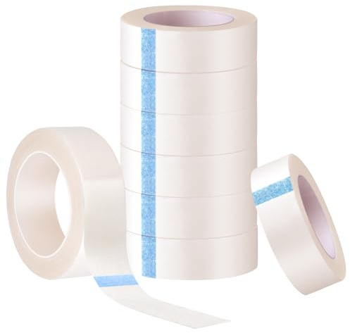 ANPUNAT 8 Rotoli di Nastro in Tessuto Nastro per Ciglia Nastro Adesivo per Extension Ciglia Saloni di Trucco (Bianco,0.47''×354'')
