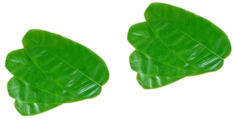 TOPBATHY Lot de 2 Décorations de Feuilles Artificielles Sets de Table Bananes Réalistes Thème Jungle Fournitures de Fête 4 Pièces
