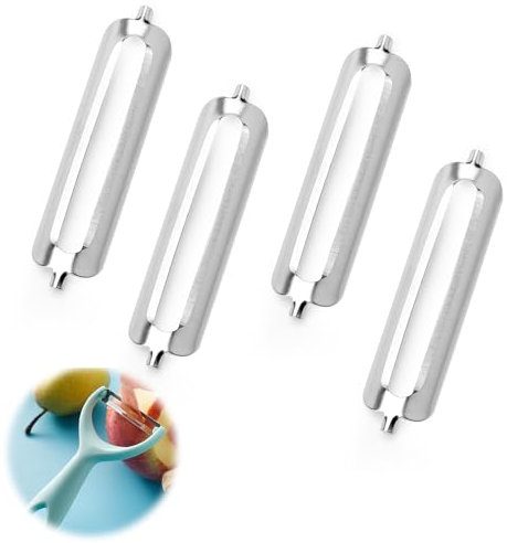 TNSLAND 4 Pezzi Lama di Ricambio Per Sbucciatore, Pelapatate Lame di Ricambio Per Sbucciatore Piatto Professionale, Sbucciatore Turbo, Sbucciatore Economico Pela Patate E Verdure Sbuccia Patate