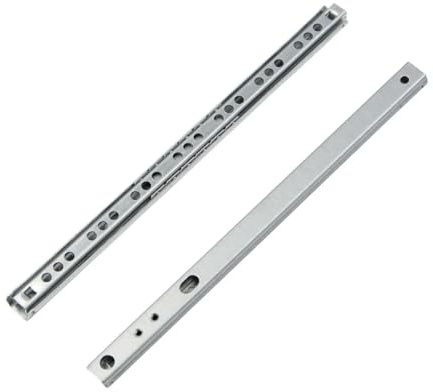 MOCNT 1 Paar (2 Stück) 182mm Schubladenführungen 17mm Nut Schubladenschienen Vollauszug Schubladenauszug Kugellager Stahl Schienen Schubladen Auszugsschienen Kabinett
