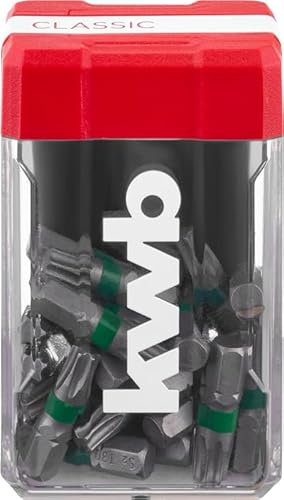 kwb Mini-Case Bit-Set T30, 25-tlg. (Aufbewahrungsbox, Spenderdeckel, 25x Bits, S2-Stahl, C 6.3-Schaft, Farbring)