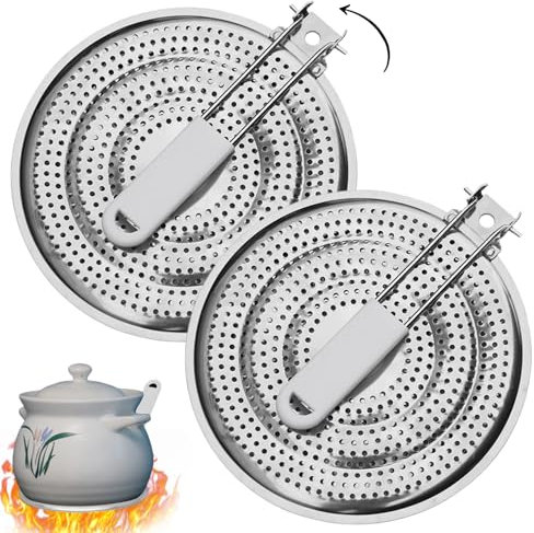 Lamppdcor Diffuseur de Chaleur Diffuseur de Chaleur pour cuisinière à gaz 2pcs 8 Pouces à Double Couche THEAUX Plaque du MANDE avec APPORTATION PP PP PP PP