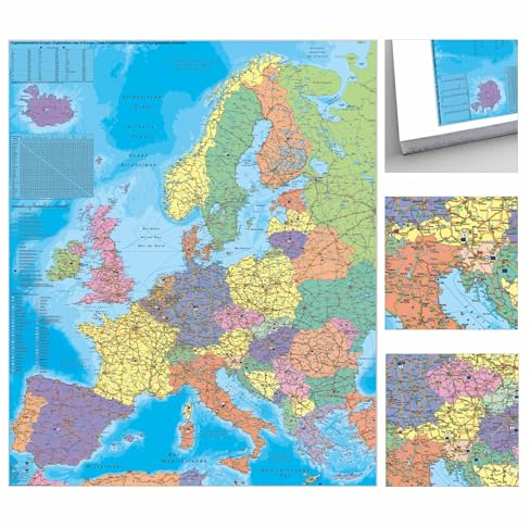 Europa Organisationskarte Politisch zum Pinnen auf EasyPrint - Platte: Wandkarte
