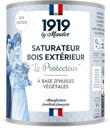 MAULER Saturateur terrasse bois extérieur - Le Protecteur Bois Exotique 1L | Imperméabilise le bois, protection UV - A base d'huiles ultra pénétrantes - Manufacture Mauler depuis 1919