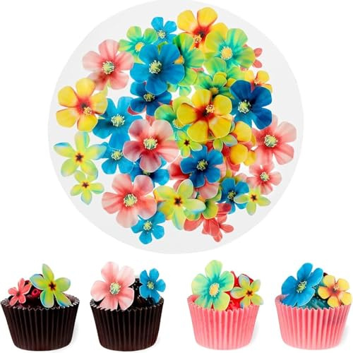 70 Stück Essbare Blumen für Torte,Esspapier Blumen Tortenaufsätze,Edible Flowers,Tortendeko Essbar,Blüten Essbar für Cupcake Topper,Kuchendeko Cupcakes,Kuchendekorationen für Geburtstag,Hochzeit,Taufe