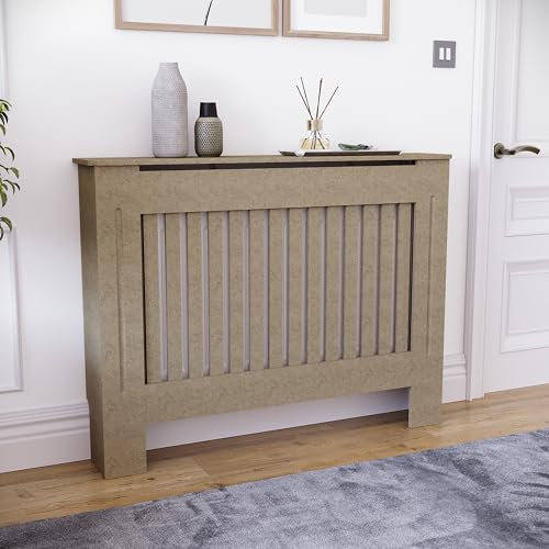 Vida Designs Chelsea Medium Unfinished Radiator Cover | Modern Slatted Heating Cabinet, Easy DIY Fit, Ideal for Living Room, Hallway or Bathroom
