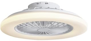 Qazqa led Modern Ceiling Fan - clemo - White, Round, 3000K - 6500K, Remote Included, 48.5cm, Bedroom and Living Room