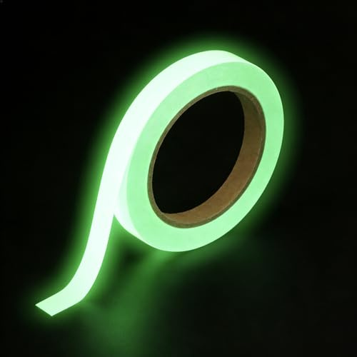 Leuchtendes Klebeband 10m x 10mm, Grünes Licht Leuchtband Aufkleber, Fluoreszierendes Warnband in Grün, Wasserdicht und Langlebig für Sicherheitsmarkierungen und Dekorationen, Einfach zu Entfernendes
