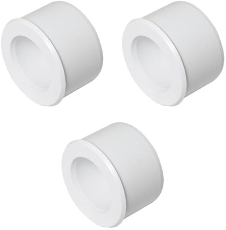 Plumbing Waste Reducer, 40mm to 32mm, White Solvent Weld Fitting, 3-Pack