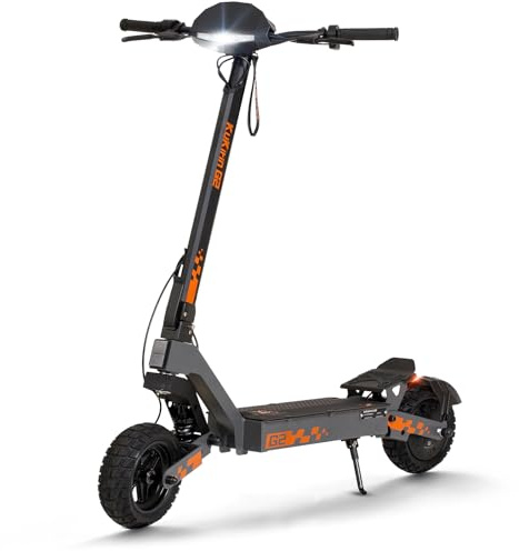 Kukirin Patinete Eléctrico Adultos Todoterreno,Patin Electrico,Scooter Electrico Potente Plegable/Autonomía de 55 km/Ruedas de 10/Carga máxima 120kg/IP54/Doble Frenos de Disco,G2