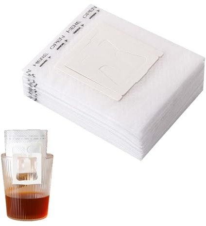 50 Stück Drip Coffee Bag,Hängende Ohrtropf Kaffeebeutel,Drip Coffee,Kaffeefilter Klein,Kaffeefilter Für Eine Tasse,9 * 7.6cm, Klappbar Kaffee Tee Drip Filtertüten Für Reisen, Zuhause, Büro
