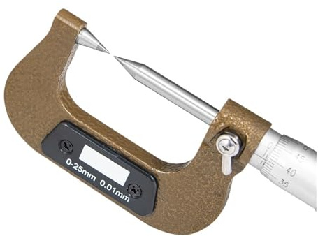 690-101 0-25mm Micrometro meccanico a doppia punta for diametro esterno Strumenti di misurazione for scanalatura del collo del trapano for chiavette 0,01