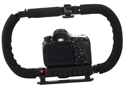 DOITOOL Stabilizzatore Per Videocamera e Smartphone Supporto Per Telefono, Impugnatura Antiscivolo Foro Vite 1/4, Per Fotocamere Reflex e Video in Movimento, Per Videomaker e Vloggers Professionisti