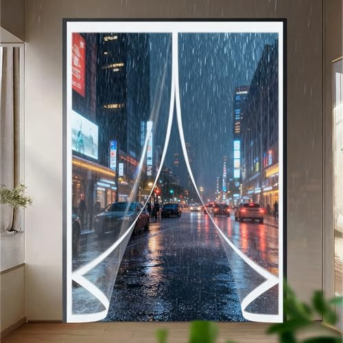 Wärmeschutzvorhang 275 x 145 cm Geräuschisolierung Winddicht Wasserdicht Haustierfreundlich, Thermovorhang Gegen Kälte Und Hitze für Küche Balkone, Schlafzimmer, A