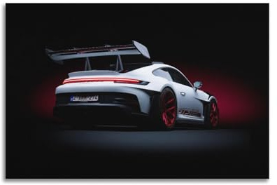 WARL 911 992 GT3 RS Deutsches Rennwagen-Poster, rote Räder, Sportwagen, dekorative Malerei, Leinwand, Kunstbild, 40 x 60 cm