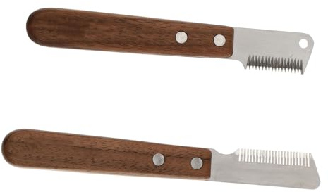 Alasum Cepillo Deslanador para Perros 2 Piezas Madera y Acero Inoxidable