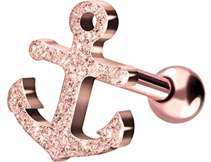 PIERCINGLINE Chirurgenstahl Ohrpiercing | ANKER + DIAMANTOPTIK | Piercing Schmuck Ohr Stecker Helix | Farbauswahl