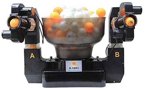 Y current Tischtennis-Roboter, doppelköpfige Radfahrmaschine mit 100 Trainingsbällen, Fixed Control Box, für Teens, Erwachsenen-Training