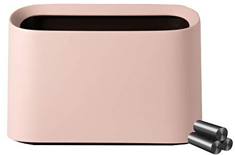 Busy Mom Desktop Kunststoff Mini Papierkorb Mülleimer & Make-up Halter, Arbeitsplatte Badezimmer Küche Auto, mit 60 Plastiktüten (rosa)