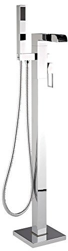 Milano Parade Modern Freestanding Waterfall Bath Shower Mixer Tap Hand Shower Handset - Chrome