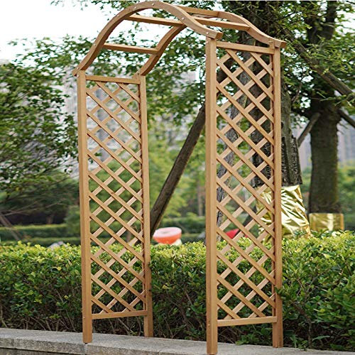 Garden Arch Wooden Pergola Feature Trellis Rose Climbing Plant Archway Natural Tan Wood Arched Support Frame