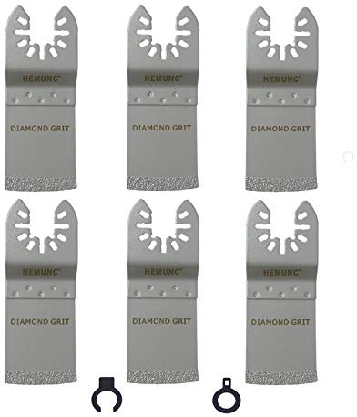 Oscillating Tool Blades, HEMUNC 6PCS Oscillating Multi Tool Diamond Saw Blades for Grout Removal, Flush Cut, Compatible with Dewalt Bosch Dremel Rockwell Makita Fein Multimaster Milwaukee and More