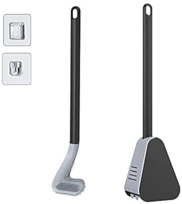 Ellxen Brosse WC de golf avec support et brosse de silicone longue manche