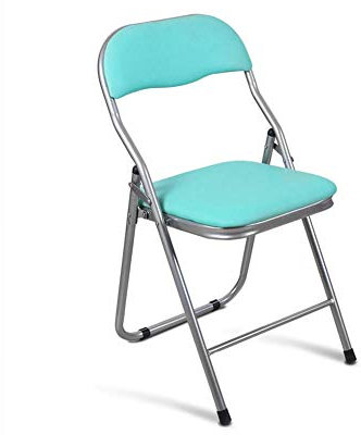 Sgabello sedia pieghevole metallo schienale gamba in metallo 78 * 44 * 46 cm (colore : blu), colore: blu (colore : verde)