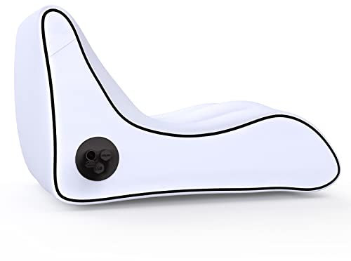 Aufblasbares Sofa Outdoor, Luftsofa mit Rückenlehne, Wasserdicht, Leicht, Tragbar, aufblasbare Couch Sofa geeignet für Strand, Pool, Camping,Weiß,75 * 75 * 35cm