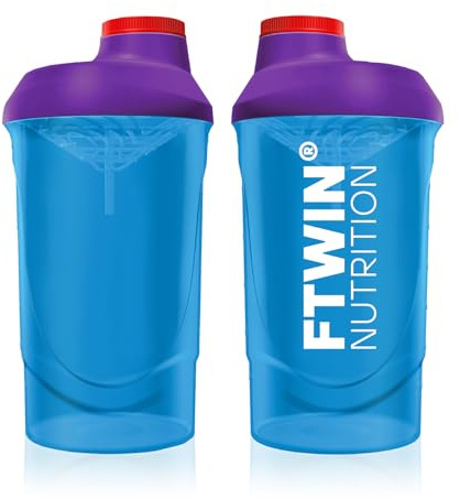 FTWIN Shaker | Para gamer y e-sportsler, 600 ml, con escala de medición y colador, a prueba de fugas, sin BPA ni DEHP (Funky Soul)
