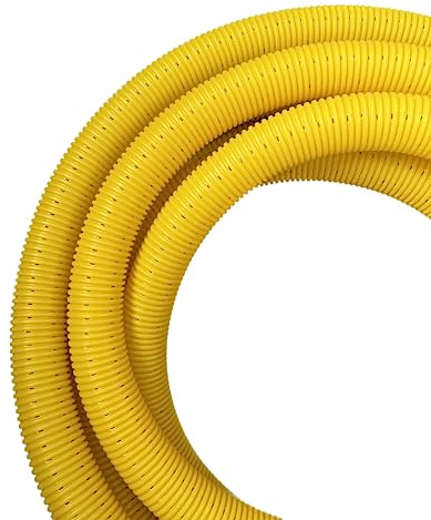 4INSTALATOR Tuyau de drainage DN50 - 10 m - Jaune - Perforé - En PVC - U - Système de drainage - Tuyau de drainage