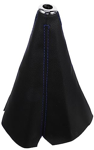 Beatifufu Pu Leder Schaltmanschette Universelle Schalthebelabdeckung Mit Blauer Naht Schutz Vor Staub Und Kratzern Manuelle Schaltknaufhülle Für Auto Interieur