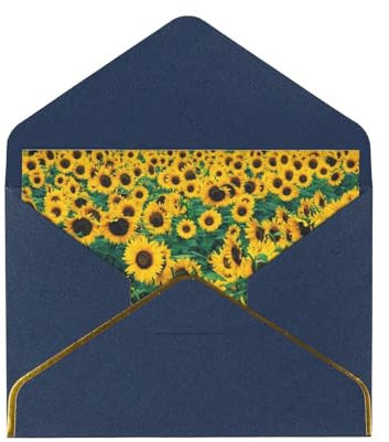 FUkker Grußkarten, Karten mit Umschlägen, Weihnachtskarten aus Perlmuttpapier, Dankeskarten, viele schöne Sonnenblumen