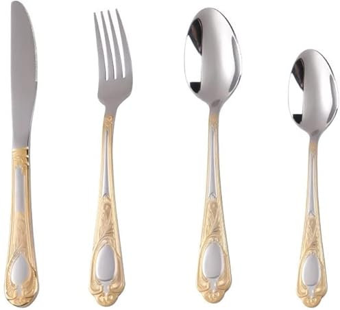 EndyAk 48-teiliges Luxusbesteckset für 12 Personen - Perfekt für formelle Veranstaltungen, spülmaschinenfest