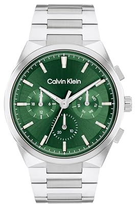 Calvin Klein Analoge Multifunktions-Quarzuhr für Herren der DISTINGUISH Kollektion mit Edelstahlarmband aus Edelstahl