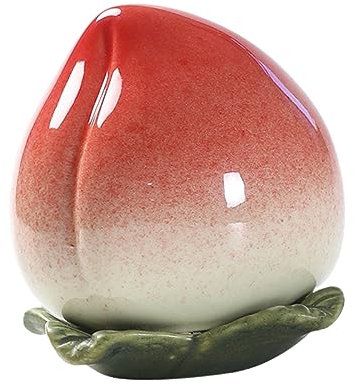 PRETYZOOM Peach Tea Canister Decorative Porcelain Jar Lids Sealing Tea Storage Jar for Home
