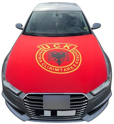 UÇK Albanien Autoflagge - Albanische Flagge - Kosova - Kosovo Motorhaubenflagge - Ushtria Çlirimtare e Kosovës