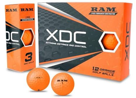 Ram Golf XDC Extreme Distance and Control Golf Balls, Orange, 12 Pack