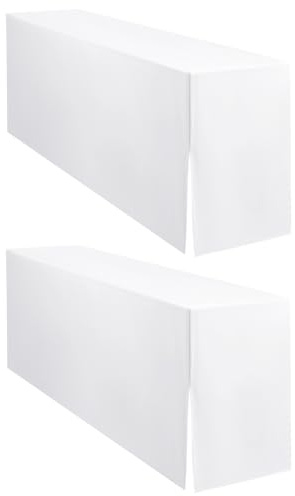Showgeous 2er-Pack Biertischhussen, weiße Biertischhussen für Bierzeltgarnitur mit 50 cm Tischbreite, 220 x 50 x 80 cm Polyester-Biertischhusse für Gartenbankette im Freien