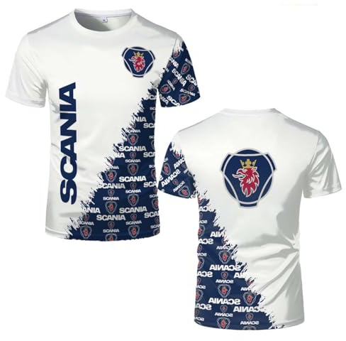 GTKRMXOB T-Shirt da Uomo Slim Fit per Scania Casual Manica Corta Girocollo Mezza Manica Canottiera Morbida T-Shirt 3D Attiva Top Abbigliamento Polo Grafiche-B||S