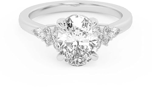 Molioaki Verlobungsring Damen 925 Sterling Silber/9K/14K/18K Gold Eheringe Frauen Ringe 1.27-3.27 ct 5A Zirkonia/Moissanit/Laborgezüchteter Diamant Personalisierte Individuelle Gravur Ring
