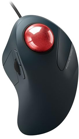 PORLEI Ratón Trackball con cable, fácil control de dedo índice, diseño ergonómico cómodo que reduce la tensión muscular, precisión y seguimiento suave, compatible con PC, portátil, Windows, Mac