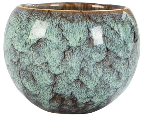HOLIDYOYO Japanische Teetasse Keramik 135Ml Kiln-Turned Teebecher Für Heiße Und Kalte Getränke Ideal Für Zuhause Teehaus Und Gastfreundschaft