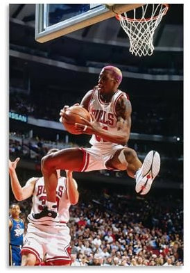 GOORAL Dennis Rodman Poster auf Leinwand, Motiv: Große Basketball-Sterne, Wandkunstdruck, Foto, Bild, Gemälde, Raumdekoration, Heimdekoration, 20 x 30 cm