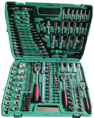 Xtron Bikewear NEW 216 pcs Spanner Socket Set 1/2 1/4 3/8 Mechanic Tool Kit Wrench - Green