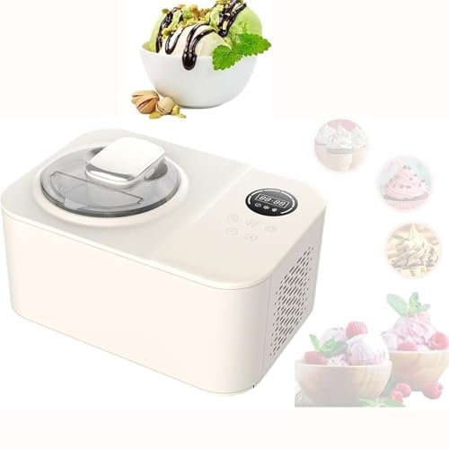 Household Automatic Ice Cream Maker, 1.2L Compressor Self-Freezing Ice Cream Maker with LCD Display, Portable Homemade Dessert Machine, Ice Cream in 30-60 Minutes, for Frozen Yogurt, Ice Cream, Sorbet
