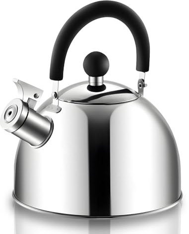 Kinberry Whistling Kettle for Gas Hob, Stainless Steel Stove Top Kettle, Teapot for Kitchen Gas Stove, Induction Cooker, 2 L